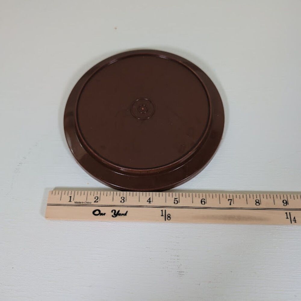 Vintage Tupperware Lid 1207 Harvest Brown Replacement Round Seal 'N Serve 7"